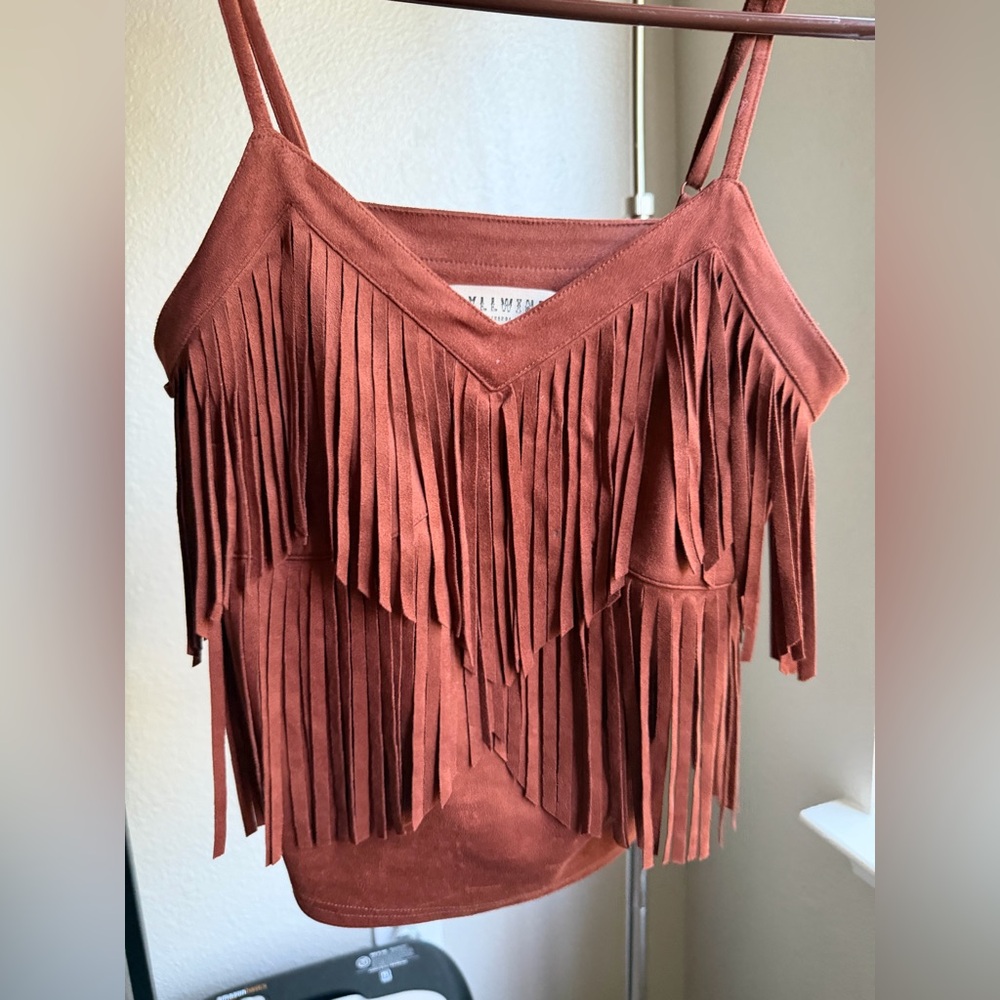 Idyllwind Women’s Stafford Faux Suede Fringe Tank XS - Picture 2 of 5
